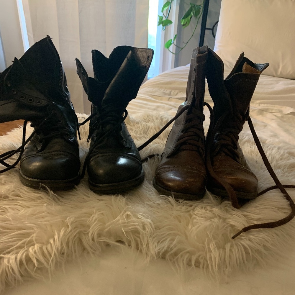 2 Pairs of Steven Madden Troopa Combat Boots